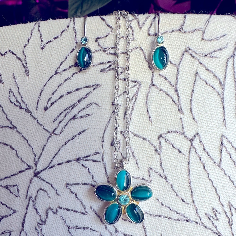 Y2K real necklace and earring set